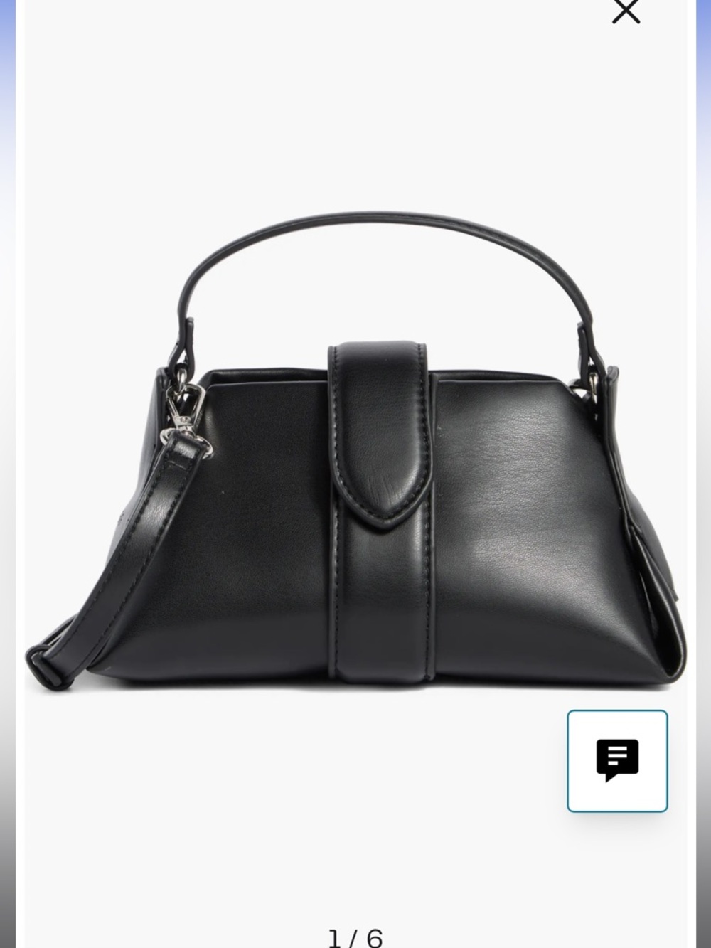 BCBG Black Mini Bag Structured Chic Minimal Top Handle Crossbody